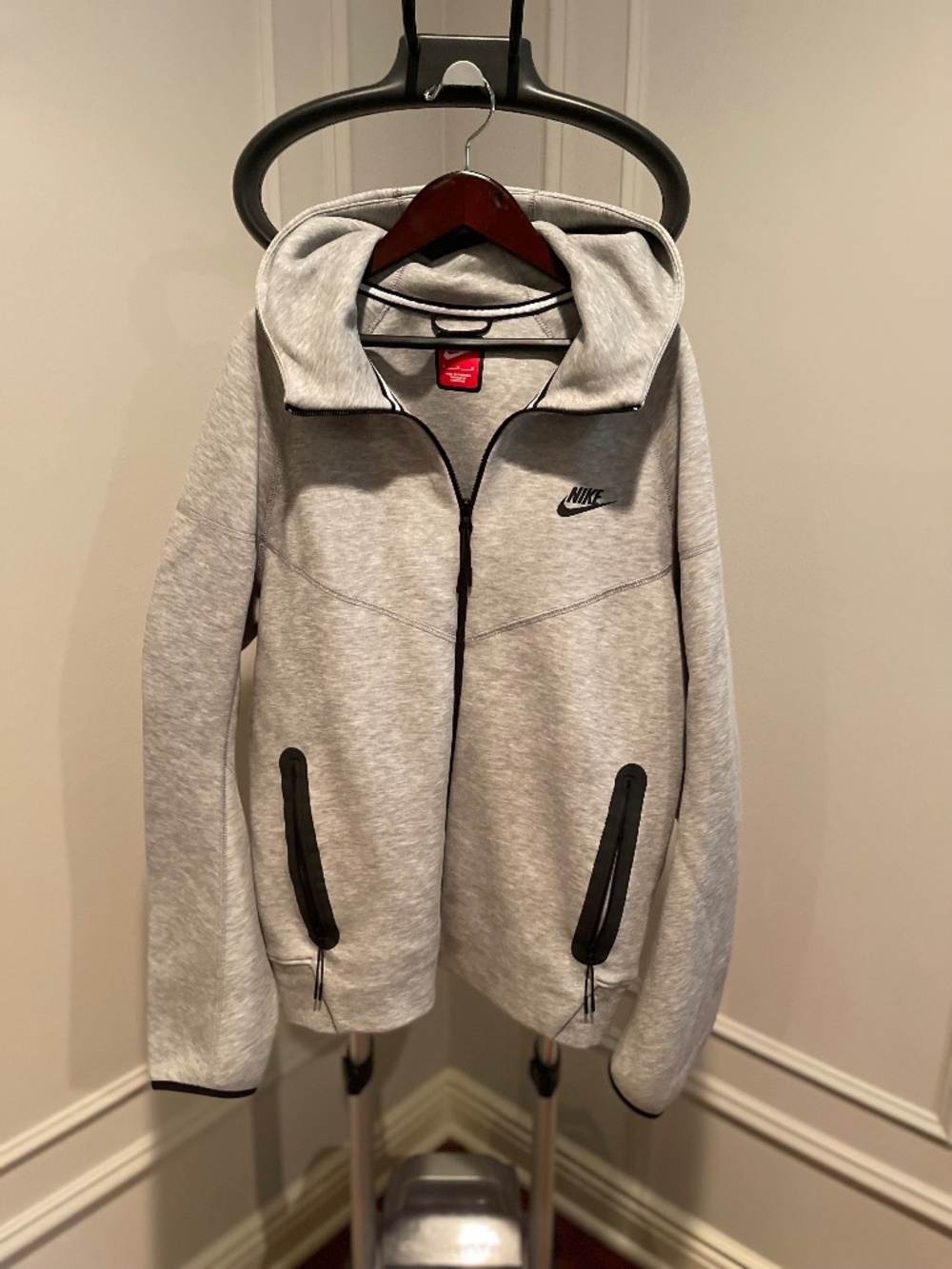 Nike Sportswear Tech Fleece Windrunner Full Zip Hoodie 'Dark Grey Heather/Black